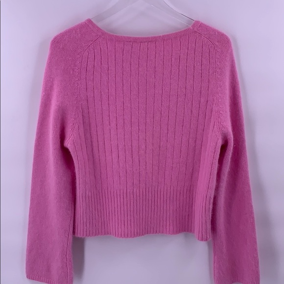 Lambswool angora fuzzy ribbed sweater XL - Picture 3 of 4